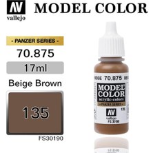 Vallejo 70875 18 Ml. (135) Beige Brown-Matt, Model Color Serisi Model Boyası