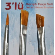 Modellino 3'lü Yağlı Boya Akrilik Boya Sulu Boya Fırçası Rbns Rf-10