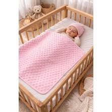 Özgürce Yumuşak Pembe Pamuklu Kız Bebek Battaniyesi, Çok Amaçlı Mevsimlik 90X85CM