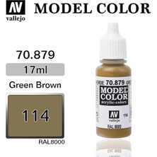 Vallejo 70879 18 Ml. (114) Green Brown-Matt, Model Color Serisi Model Boyası