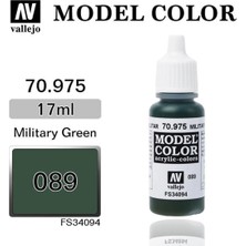 Vallejo 70975 18 Ml. (89) Military Green-Matt, Model Color Serisi Model Boyası