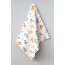 Özgürce Organik Çift Kat Bebek Battaniye, Sevimli Hayvanlar Deseni, Yumuşak ve Hafif