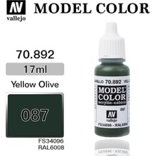 Vallejo 70892 18 Ml. (87) Yellow Olive-Matt, Model Color Serisi Model Boyası