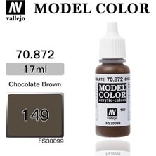 Vallejo 70872 18 Ml. (149) Chocolate Brown-Matt, Model Color Serisi Model Boyası