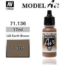 Vallejo 71136 18 Ml. Ija Earth Brown, Model Air Serisi Model Boyası