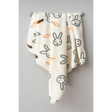 Özgürce Yumuşacık Tavşan Desenli Peluş Battaniye, Rahatlık ve Konfor Için Ideal