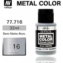 Vallejo 77716 32 Ml. Semi Matte Aluminium, Metal Color Serisi Model Boyası