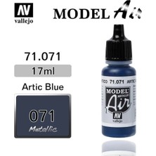 Vallejo 71071 18 Ml. Artic Blue Metal, Model Air Serisi Model Boyası