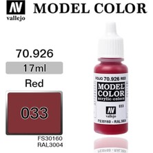 Vallejo 70926 18 Ml. (33) Red-Matt, Model Color Serisi Model Boyası