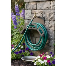 Novacraft Metal Bahçe Hortumu Askısı , Lazer Kesim Duvar Tipi Hortum Tutucu ,Siyah Statik Toz Boyalı