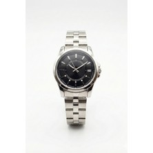 Baghes Kadın Silver Metal Kordon Siyah Kadran Takvimli Klasik Şık Kol Saati