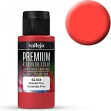 Vallejo 62034 60 Ml. Scarlet Fluorescent, Premium Rc Color Serisi Model Boyası