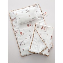 Özgürce Yumuşak ve Konforlu Bebek Alt Açma Seti, Minderli, Müslin ve Yastıklı