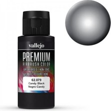 Vallejo 62079 60 Ml. Candy Black, Premium Rc Color Serisi Model Boyası