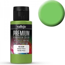 Vallejo 62039 60 Ml. Green Fluorescent, Premium Rc Color Serisi Model Boyası