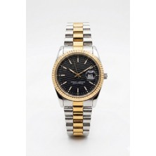 Baghes Kadın Silver Metal Kordon Siyah Kadran Takvimli Klasik Zarif Kol Saati