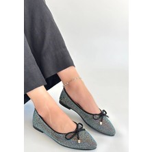 Erbilden Sarra Bej Saten Işlemeli Babet Ayakkabı