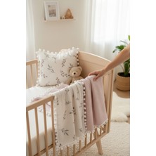 Özgürce Çift Katlı Çok Amaçlı Pamuk Müslin Battaniye ve Yastık Seti