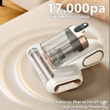 Bowie Türbin Başlıklı Uv Filtreli Şarjlı Detaylı Temizlik Süpürgesi Döner Başlıklı Ultra Güçlü Çekiş