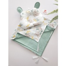 Özgürce Rüya Gibi Çiçekli Müslin Bebek Battaniyesi ve Yastık Seti