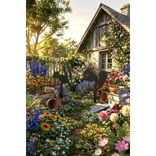 Novacraft 2'li Metal Sincap Bahçe Süsü Seti – 2mm Lazer Kesim Çelik, Siyah Statik Toz Boyalı