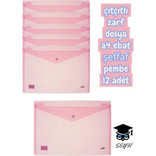 Umix Çıtçıtlı Zarf Dosya A4 Ebat Şeffaf Renk Seçenekleriyle Plastik Zarf Dosya