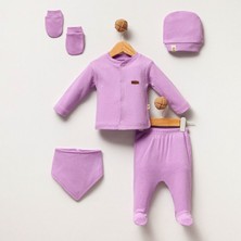 Mahfel 5'li Lila %100 Pamuk Premium Hastane Çıkış Seti