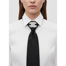 Jivva's Collection Chanel Temalı Zirkon Taşlı Broş (Small Size). El Yapımı Özel Tasarım