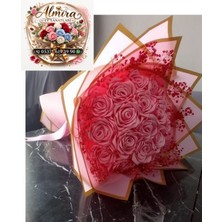 Solmayan Gül Buketi Toz Pembe