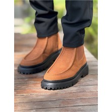 Roof Atelier Erkek Taba Yandan Elastik Bantlı Fermuarlı Bot - 2433 - Sst