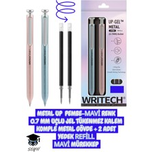 0.7 mm Uçlu Jel Tükenmez Kalem Komple Metal Gövde Set Writech