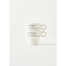 Bella Maison Coffeeaholic Seramik Espresso 2'li Set Siyah (105 cc)