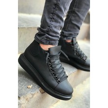 Roof Atelier Erkek Siyah Bağcıklı Kalın Taban Bot - 258 - Cst Roma