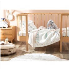 Özgürce Yumuşak Pamuklu Bebek Battaniyesi 100X120 cm Bej