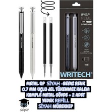 0.7 mm Uçlu Jel Tükenmez Kalem Komple Metal Gövde Set Writech