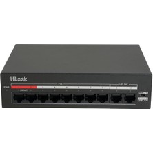 İsmiyle Al Hılook NS-0110MP-60, 8 Port, Megabit, Poe 60W, 2 Port Megabit Uplink, Yönetilemez, Masaüstü Switc