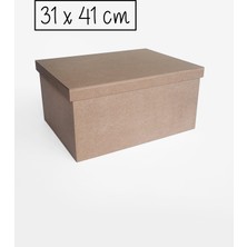 Yegane Concept Ham Mdf, Boyanabilir 31X41 cm Dikdörtgen Şapka Kapaklı Kutu