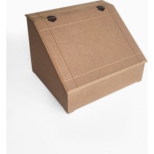 Yegane Concept Ham Mdf, Boyanabilir, Menteşe Kapaklı, Geniş Hacimli Çizgili Ekmeklik, Ekmek Kutusu