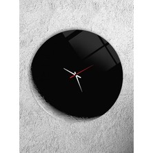 Olinpa Kırılmaz Cam Duvar Saati , Hem Tablo Hem Saat Yuvarlak Hilal Ay Görünümlü Tasarım  Saat Ofis Hediyesi