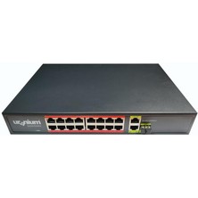 İsmiyle Al Uranıum POE-G1621SFP-300W 16 Port Gıgabıt+2xgb RJ45+1XSFP Uplınk Poe Rackmount Swıtch (Realtek Chıps