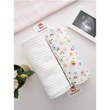 Özgürce Renkli Çiçekli Müslin Pike Çiftli Yumuşak Battaniye Seti