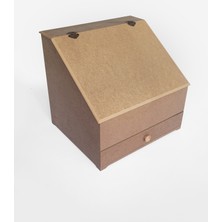 Yegane Concept Ham Mdf, Boyanabilir, Menteşe Kapaklı, Geniş Hacimli Çekmeceli Ekmeklik, Ekmek Kutusu