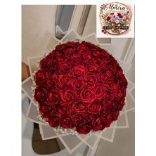 Solmayan Gül Buketi Kırmızı 50 Adet