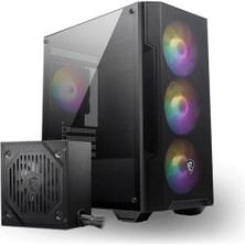 İsmiyle Al Msı Mag Forge M100A D60 600W 80+ Akrilik Yan Panel 3X120MM 1X120MM Argb Bronze Matx Gamıng Kasa