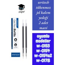 Writech Tükenmez Kalem Jel Yedeği 2 Adet Mavi Uyumlu Modeller W-0153 W-0154 W-0154A2 W-0178