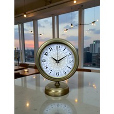 Motto Ticaret Eskitme Motifli 25 x 20 cm Metal Masa Saati