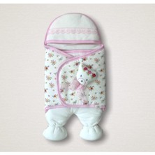 Özgürce Sevimli Ayıcıklı Kız Bebek Dış Kundak Battaniyesi, Rahat ve Sıcacık