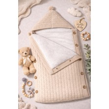 Özgürce Yumuşak Triko Bebek Battaniye ve Kundak Seti, Şapka Hediye ile Rahatlık