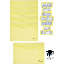 Umix Çıtçıtlı Zarf Dosya A4 Ebat Şeffaf Renk Seçenekleriyle Plastik Zarf Dosya