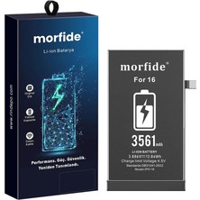 Apple iPhone 16 Uyumlu 3561MAH Yüksek Kapasiteli Batarya - Gelişmiş Akıllı Chip - Pil Sağlığı Destekli - Morfide M-Max
